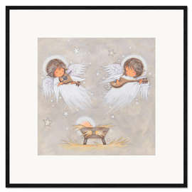Innrammet kunsttrykk Baby Jesus with angels