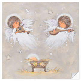 Vinilo para la pared Baby Jesus with angels