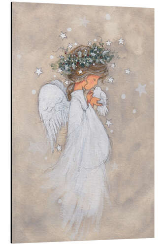 Quadro em alumínio Angel girl with dove