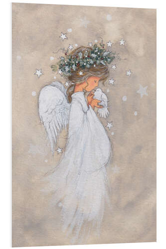 Foam board print Angel girl with dove