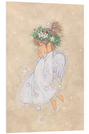 Tableau en PVC praying angel girl with flower wreath