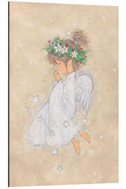 Magnettafel Betendes Engelmädchen mit Blumenkranz