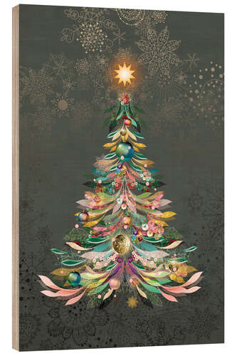 Wood print christmas tree juwel