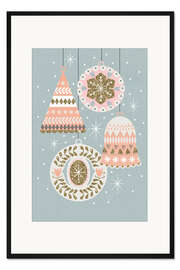 Gerahmter Kunstdruck Weihnachtskugeln