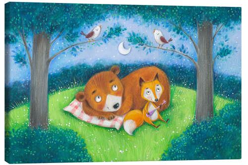 Quadro em tela Bear and fox lullaby