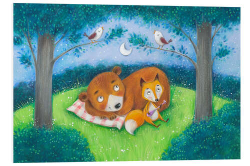 Tableau en PVC Bear and fox lullaby