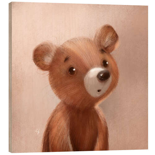 Wood print cute bear