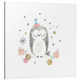 Tableau en aluminium Christmas Owl