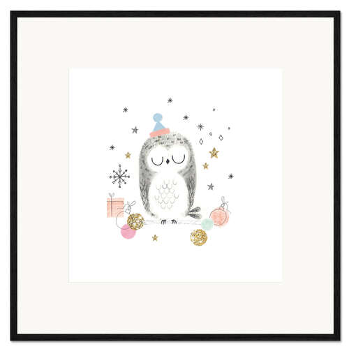 Gerahmter Kunstdruck Weihnachtseule