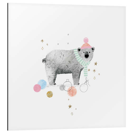 Aluminium print Christmas Polar Bear