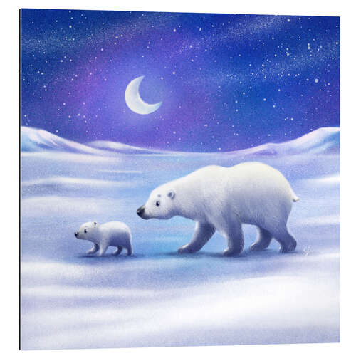 Galleriprint Polar bear mom with baby bear