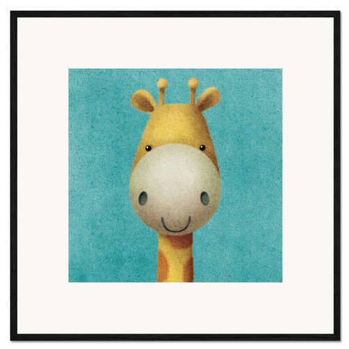 Impression artistique encadrée Baby giraffe elli