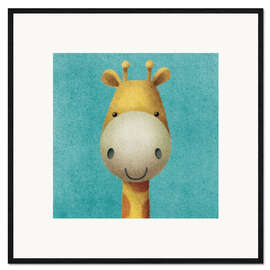 Impression artistique encadrée Baby giraffe elli