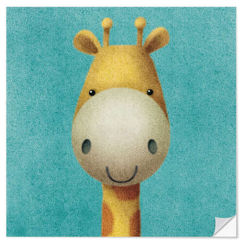 Selvklebende plakat Baby giraffe elli