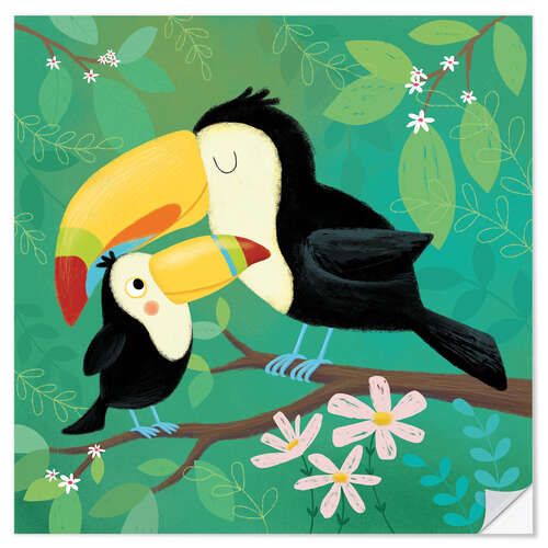 Wall sticker Toucan dad with child