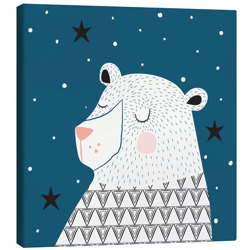 Lienzo Modern Geometric Polar Bear