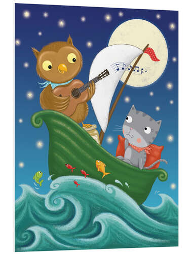 PVC print cute animal boat trip