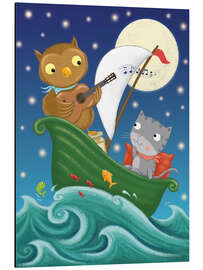 Magnettafel Süße Bootsfahrt von Eule und Katze