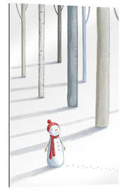Gallery Print Kleiner Schneemann im Winterwald