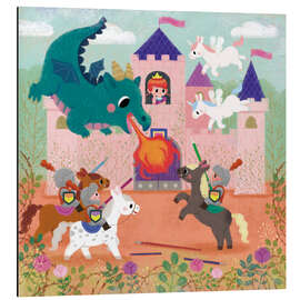 Magnettafel Ritterburg mit Drache