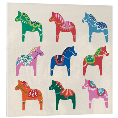 Aluminium print Dala horses