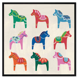 Gerahmter Kunstdruck Dalapferdchen