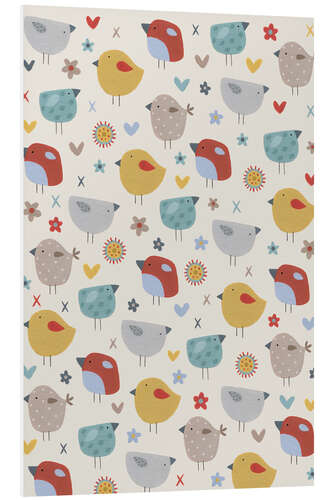 Foam board print Allover print with birds