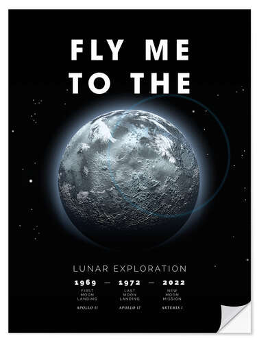 Wall sticker Fly me to the moon - Lunar exploration