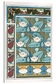 Gallery print The water lily, Nelumbo lutea, in wallpaper and tile patterns, 1897