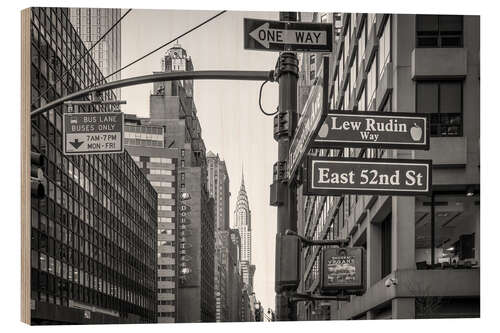 Quadro de madeira Street intersection in Midtown Manhattan