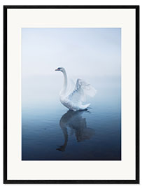 Gerahmter Kunstdruck Engel Schwanensee