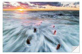 Vinilo para la pared Old groynes at sunset