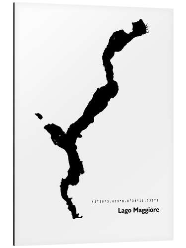 Aluminium print Map of Lake Maggiore