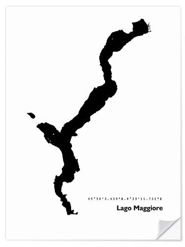 Wall sticker Map of Lake Maggiore