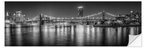 Selvklebende plakat Brooklyn Bridge panorama