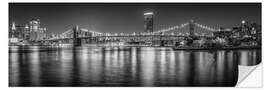 Selvklebende plakat Brooklyn Bridge panorama