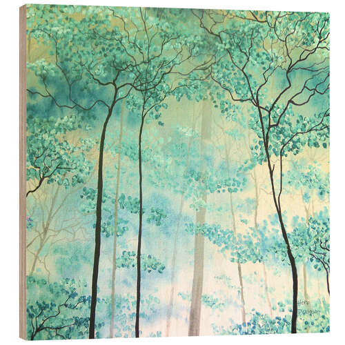 Wood print Forest Greeting II