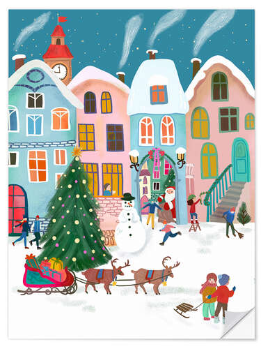 Naklejka na ścianę Santa is coming to town