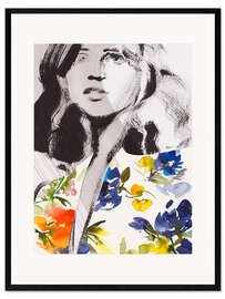 Gerahmter Kunstdruck Blumen Bluse