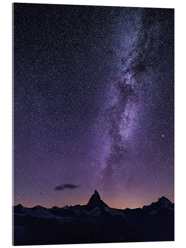 Akrylglastavla Matterhorn in the light of the stars