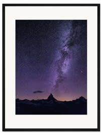 Gerahmter Kunstdruck Matterhorn im Licht der Sterne