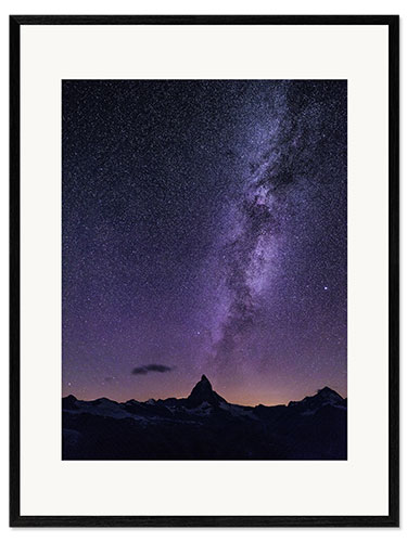 Framed art print Matterhorn in the light of the stars