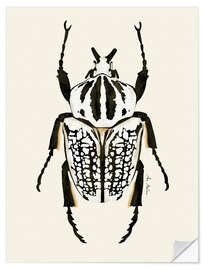 Vinilo para la pared Black and white Beetle