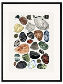 Gerahmter Kunstdruck Strand Kieselsteine