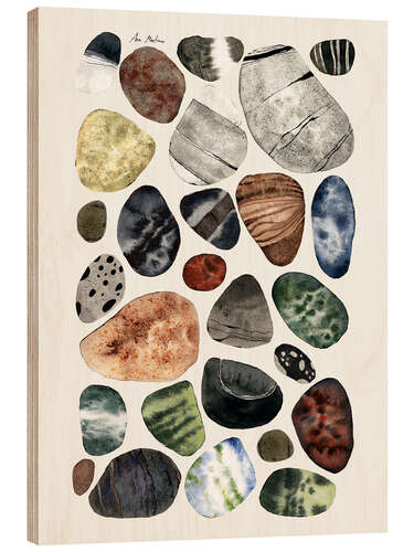 Wood print Beach Pebbles