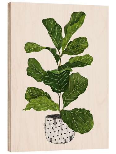 Wood print Fiddle leaf plant