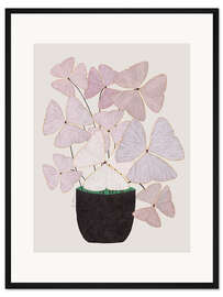 Gerahmter Kunstdruck Rosa Kleeblätter