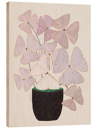 Stampa su legno Pink Clovers