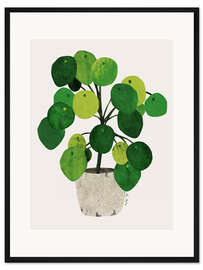 Gerahmter Kunstdruck Pilea Pflanze