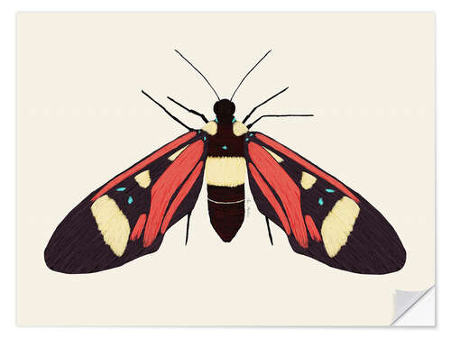 Vinilo para la pared Red Butterfly